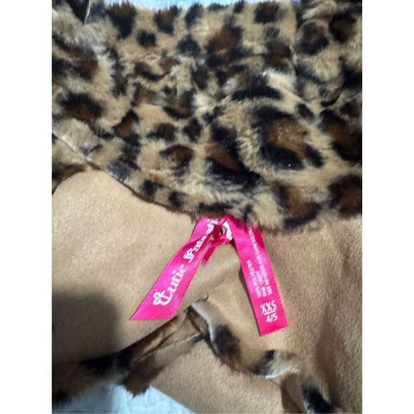 Leapard print sweater coat kids 4/5 button front soft jacket - Picture 5 of 7